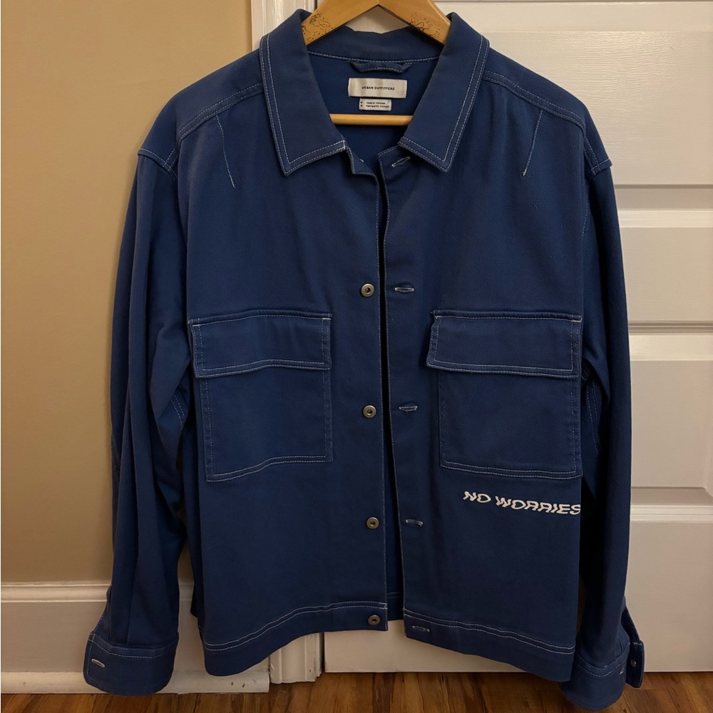 Blue Chore Coat “No Worries”